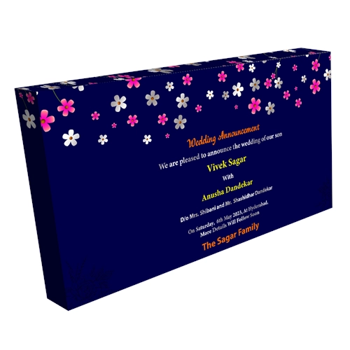 Wedding Announcement Gift Box Premium Silver 6 L Compartments